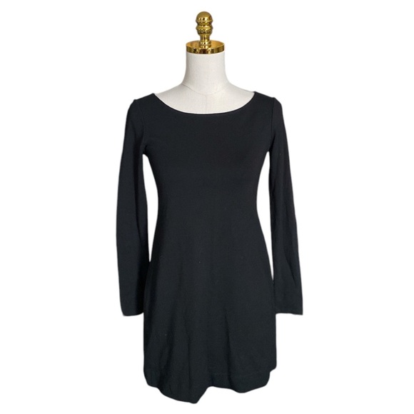 THEORY | Women’s Pryor Kalion Zipper Sleeve Shift Mini Dress Solid Black Size M - Picture 2 of 8
